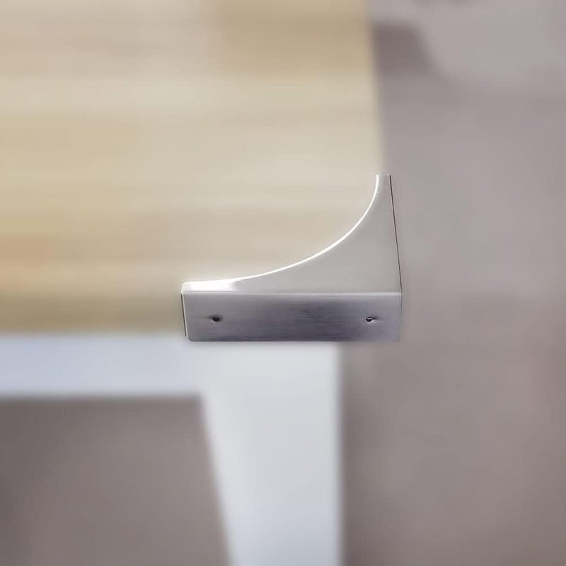 Sutfmwe Corner Guards, Metal Corner Protectors for Furniture, Vintage Decorative Corner Guards for Box Table Doors Wood Furniture Edge Cover Safety Guard Pack of 4 Brushed Silver Finish Corner - Image 5